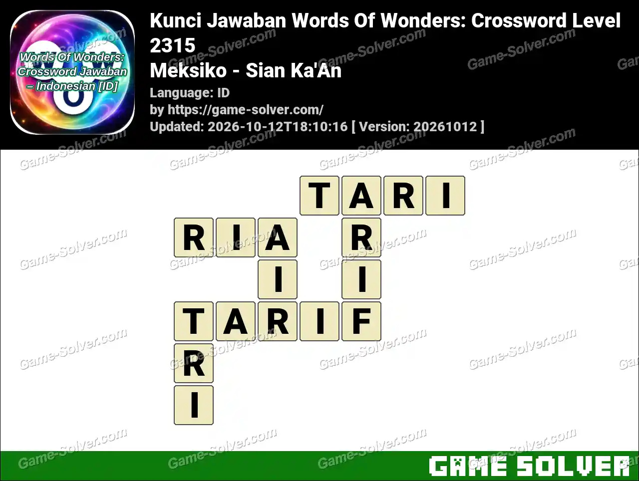 Kunci Jawaban Words Of Wonders: Crossword Level 2315 – Meksiko – Sian Ka’An
